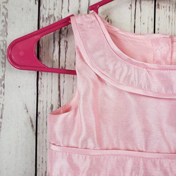 Gymboree Dress Girls Size 5T A Line Sleeveless Striped Bow Pink - Picture 3 of 7